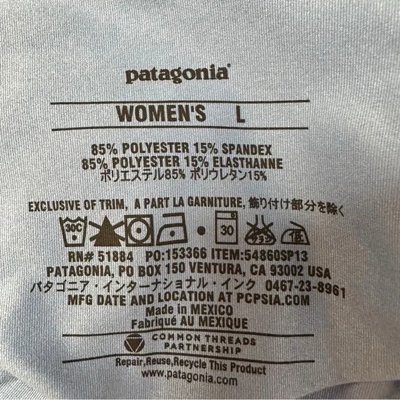 Patagonia Worn Wear Bandha Top Railroad Blue Size L Eco Outdoorcore Travel - Picture 9 of 10